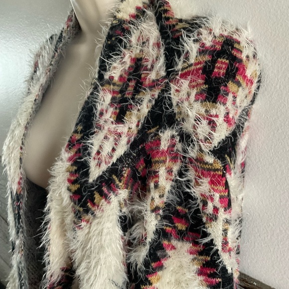 Simply Couture boho southwest soft flowy fringe open cardigan size small (N1) - Picture 2 of 8
